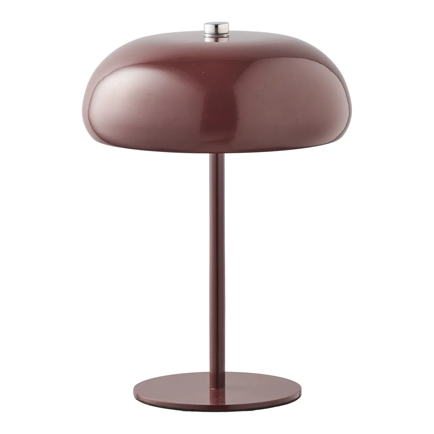 Margate Tischleuchte Wiederaufladbar Metall Bordeauxrot Ø16 cm LED