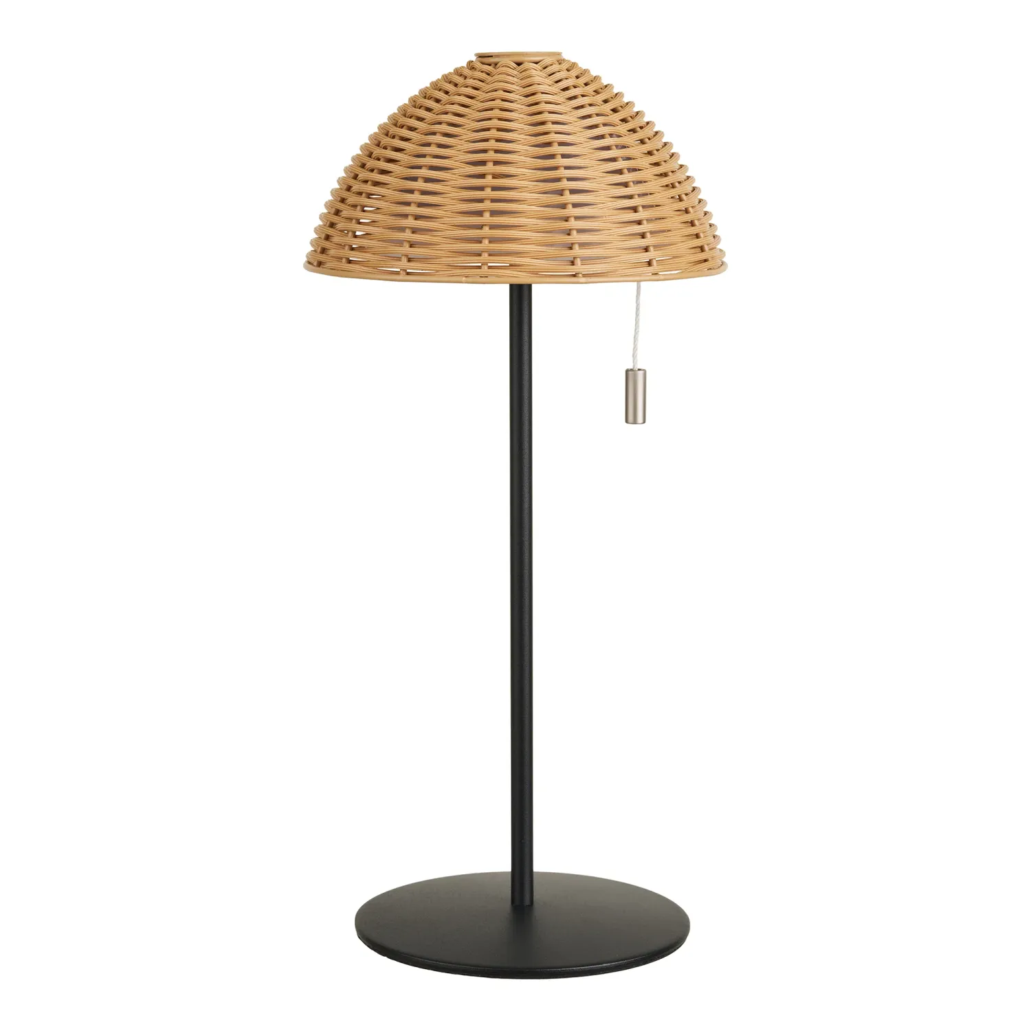Wigan LED-Tischleuchte Wiederaufladbar Natur/Schwarz Ø15x32 cm RGB IP44 Wiederaufladbare Wigan LED-Tischleuchte in Natur/Schwarz, Ø15x32cm. Ideal für gemütliche Abende im Schweizer Garten