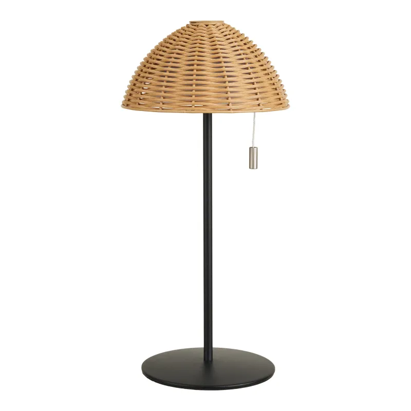 Wigan LED-Tischleuchte Wiederaufladbar Natur/Schwarz Ø15x32 cm RGB IP44 Wiederaufladbare Wigan LED-Tischleuchte in Natur/Schwarz, Ø15x32cm. Ideal für gemütliche Abende im Schweizer Garten