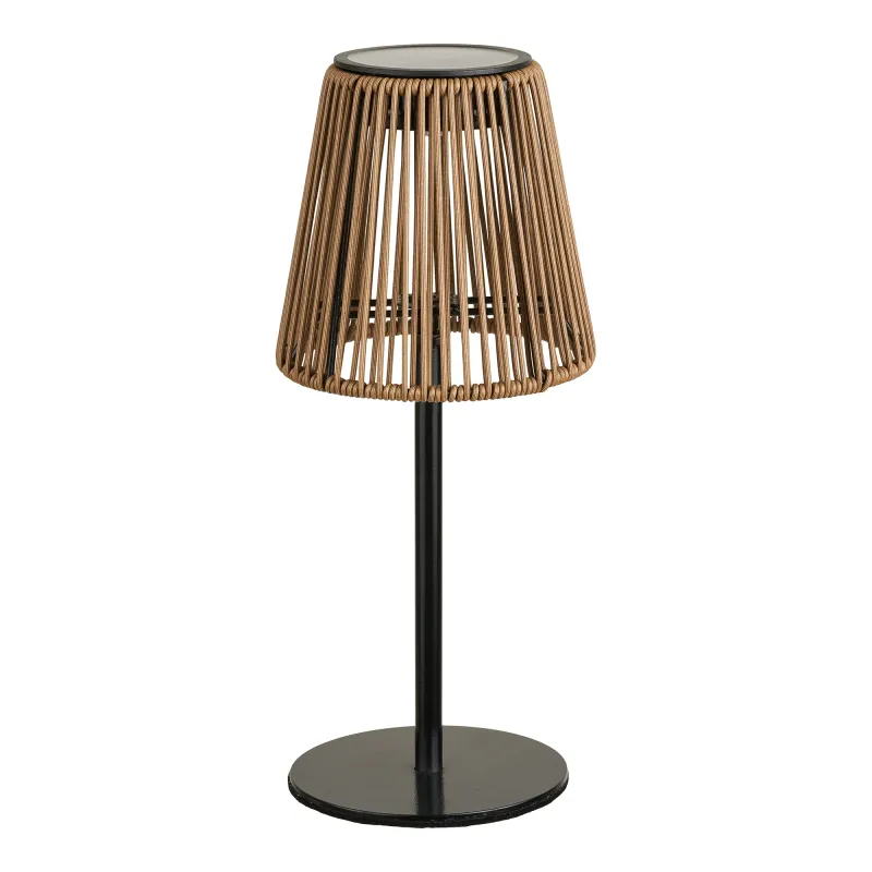 Salford Rattan Lampe Solar-LED Braun/Schwarz Ø13,5x30,5 cm Wiederaufladbar Salford Rattan Lampe mit Solarpanel in Braun/Schwarz, Ø13,5x30,5cm. Ideal für stimmungsvolle Abende im Schweizer Garten.