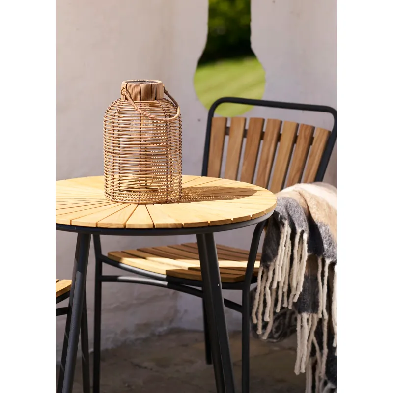 Brentford Rattan Lampe Solar-LED Braun Ø20x30,5 cm Wiederaufladbar