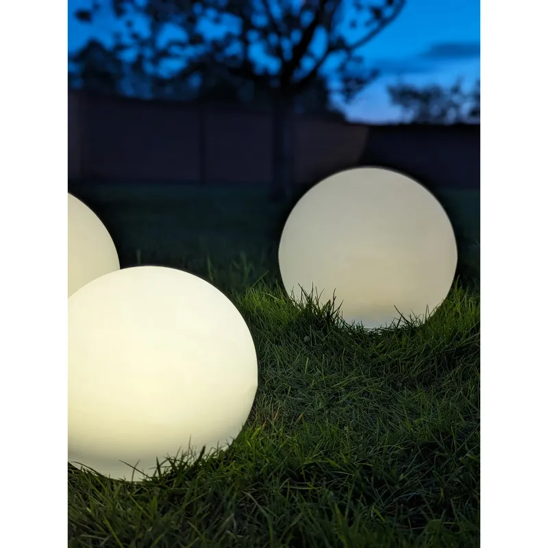 Lifton LED-Lampe Solar-Kugel 3er-Set Weiss Ø20/25/30 cm Wiederaufladbar