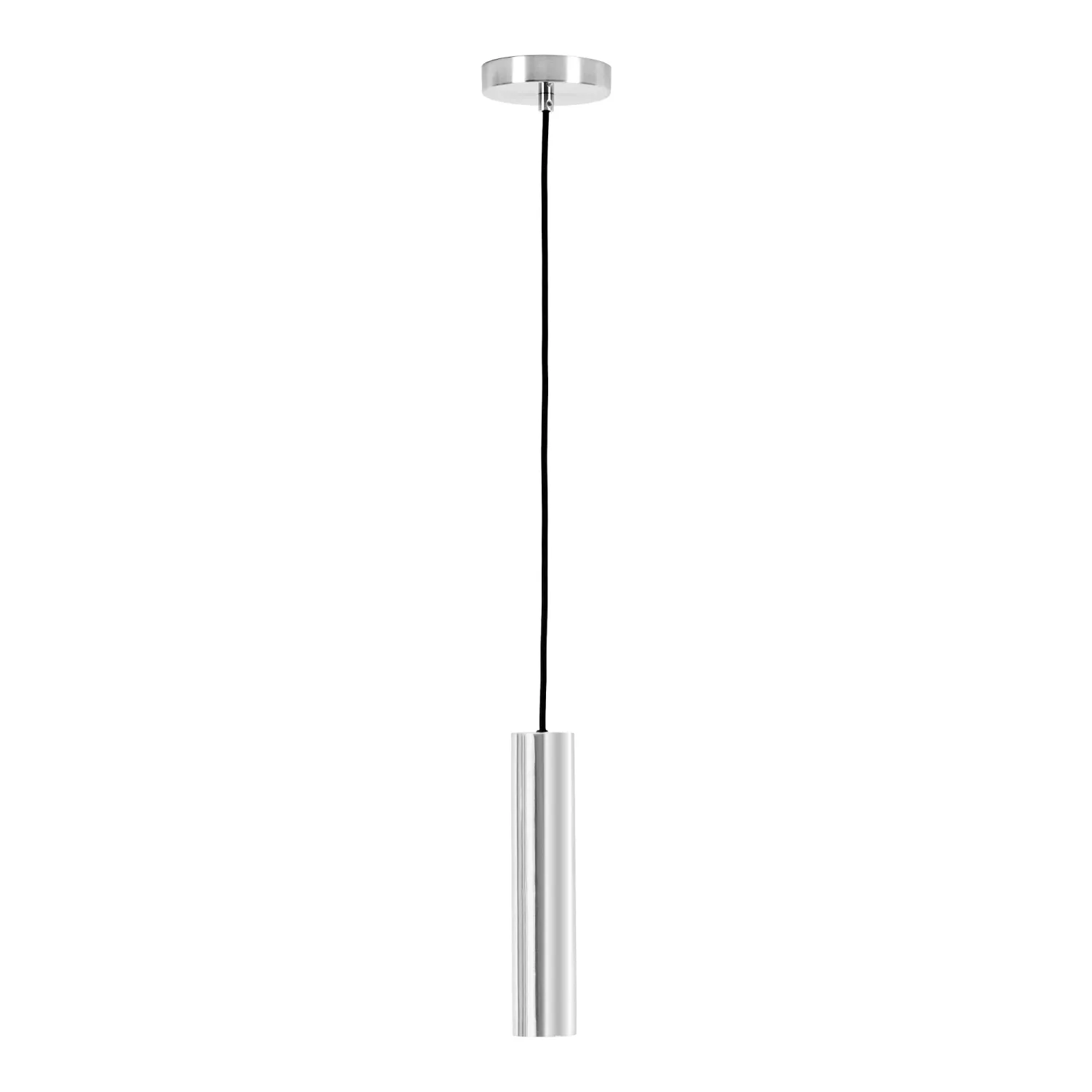 Paris Pendel-Leuchte Metall Silber Ø6x28 cm GU10 Schlanke Paris Pendel-Leuchte aus silbernem Metall, Ø6x28cm. Modernes Design für die Decke im Schweizer Zuhause.