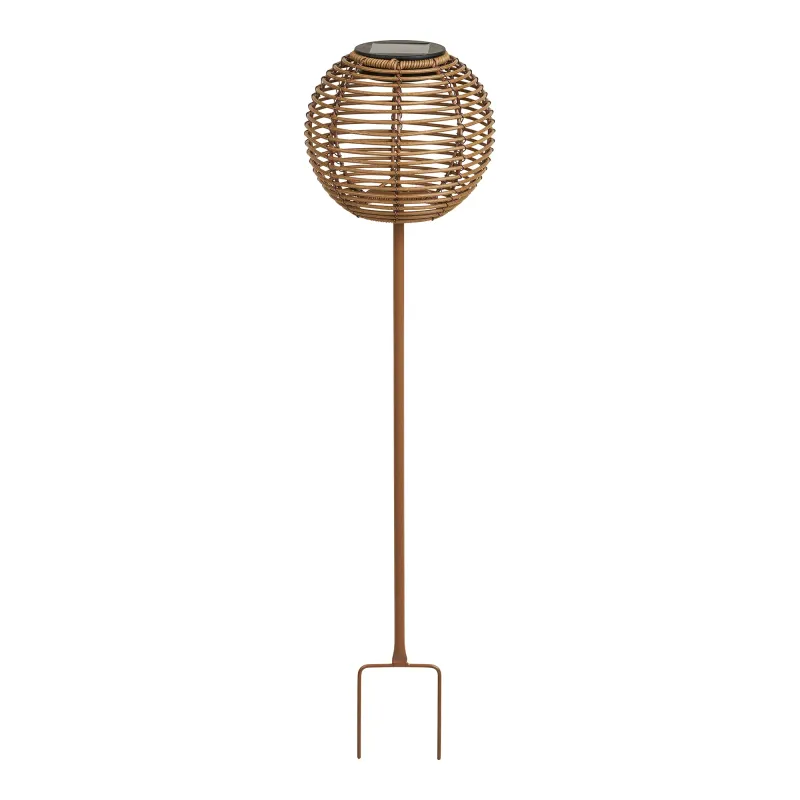 Carlisle Rattan-Lampe Solar-LED Natur Ø17x70,5 cm Wiederaufladbar Carlisle Rattan-Lampe mit Solarpanel in Natur, Ø17x70,5cm. Nachhaltige Beleuchtung für den Schweizer Garten.
