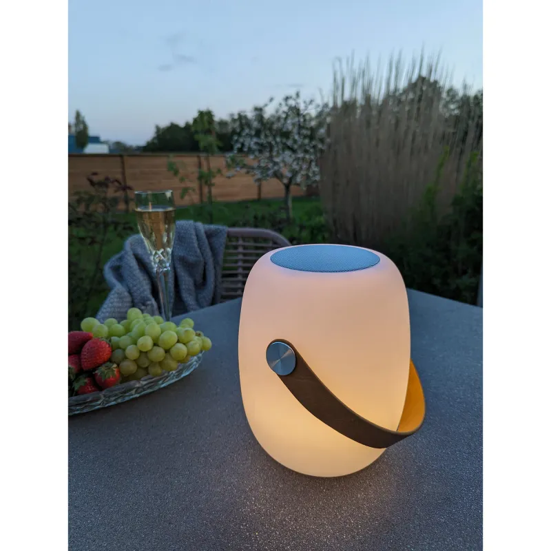 Cardiff LED-Lampe Tragegurt Bluetooth Weiss Ø18x21 cm Wiederaufladbar USB-C