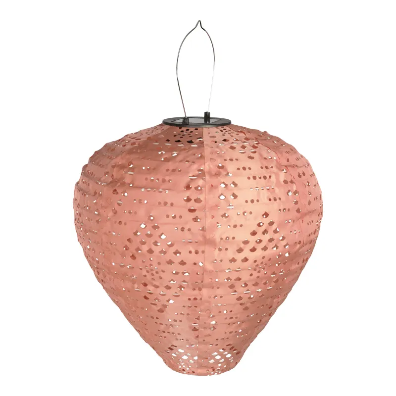 Greatham LED-Laterne Solar-LED Rose Ø30x30 cm Wiederaufladbar Rosafarbene Greatham LED-Laterne mit filigranem Muster und Solarpanel, Ø30x30cm. Schafft einzigartige Lichteffekte im Schweiz
