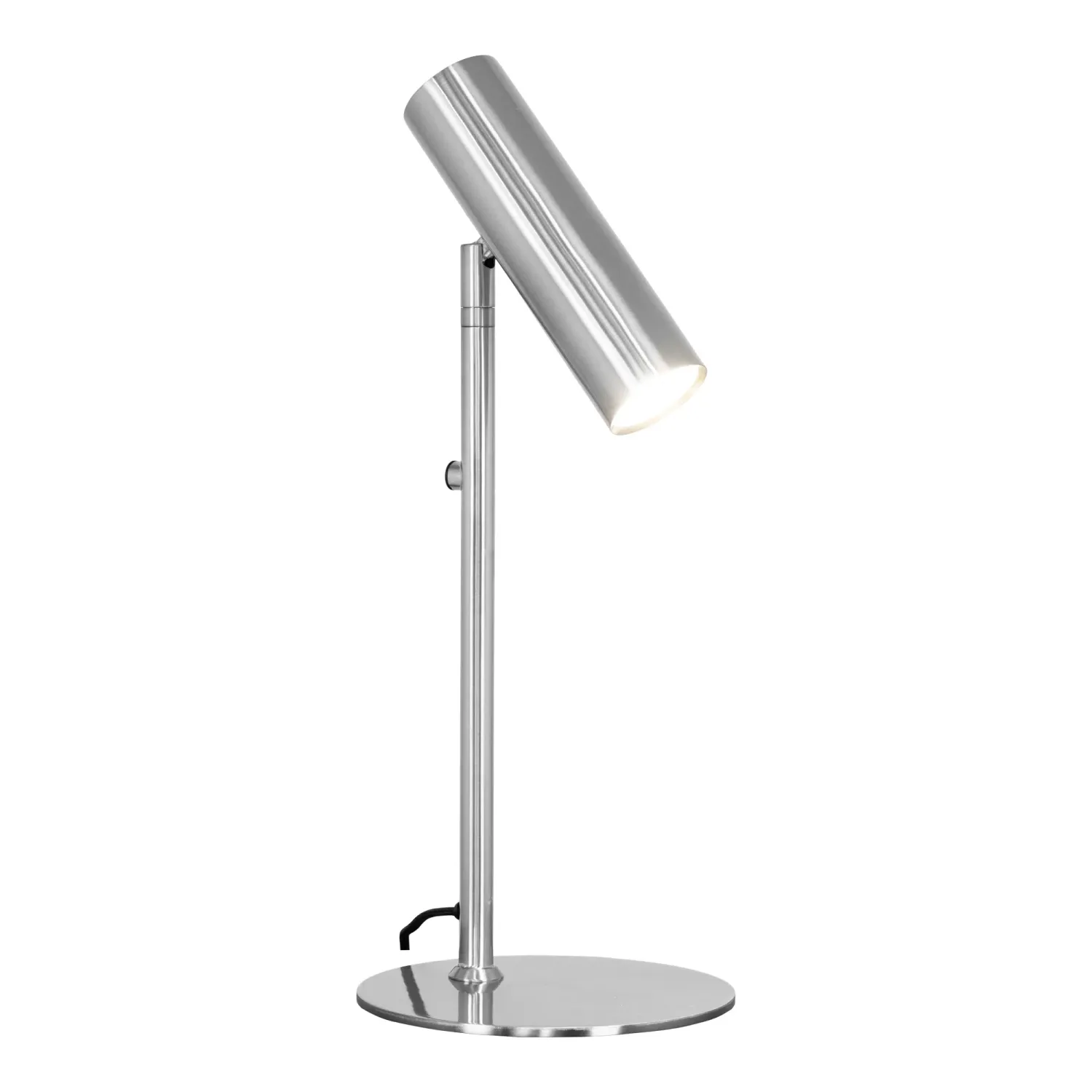 Tischleuchte Paris Metall Silber Ø20x47 cm GU10 Silberne Paris Tischleuchte aus Metall mit zylindrischem, schwenkbarem Kopf, Ø20x47cm. Modernes Licht für Schweizer Zuhause