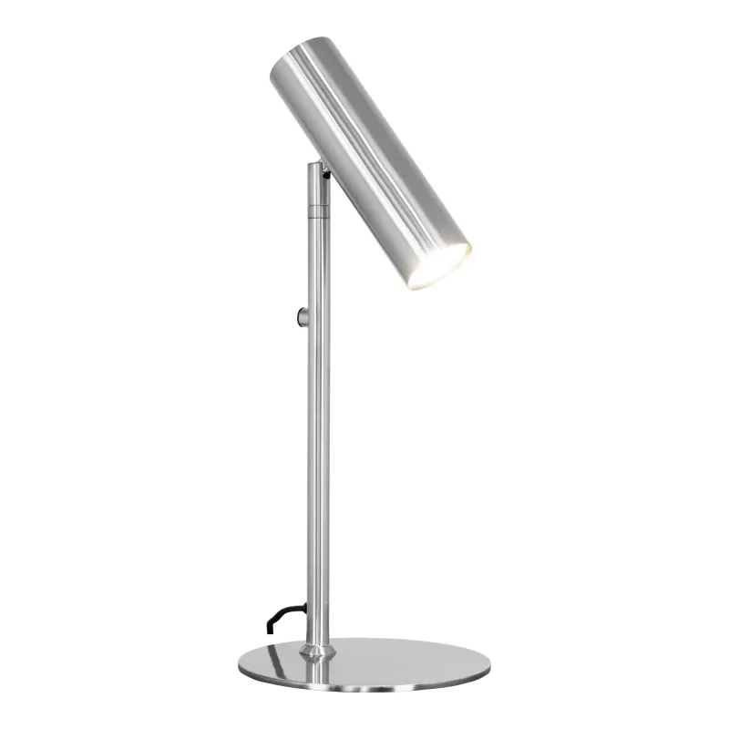 Tischleuchte Paris Metall Silber Ø20x47 cm GU10 Silberne Paris Tischleuchte aus Metall mit zylindrischem, schwenkbarem Kopf, Ø20x47cm. Modernes Licht für Schweizer Zuhause