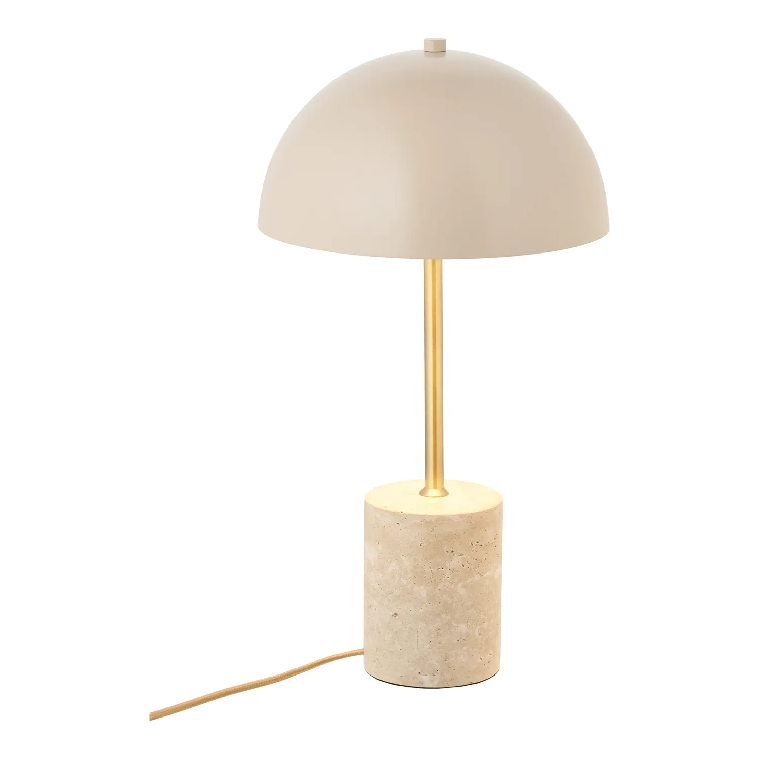 Sheffield Tischleuchte Marmor/Metall Beige Ø25x45 cm E14 Beige Sheffield Tischleuchte mit Marmorfuss und halbkugelförmigem Schirm, Ø25x45cm. Edles Design für Schweizer Wohnräume.