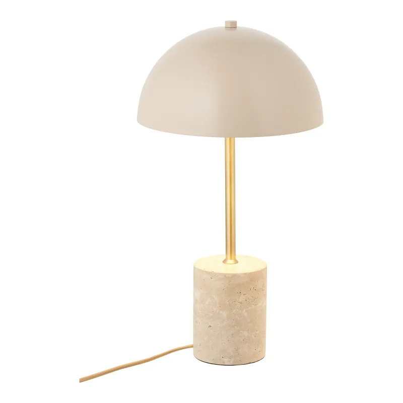 Sheffield Tischleuchte Marmor/Metall Beige Ø25x45 cm E14 Beige Sheffield Tischleuchte mit Marmorfuss und halbkugelförmigem Schirm, Ø25x45cm. Edles Design für Schweizer Wohnräume.