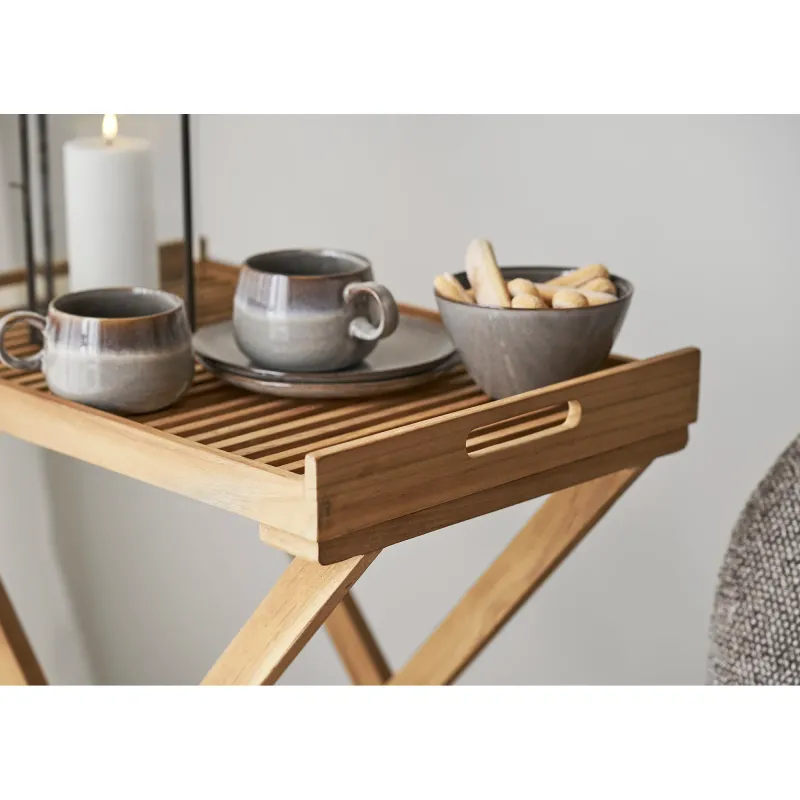 Ronda Tabletttisch Teakholz Natur Klappbar 60x40x70 cm