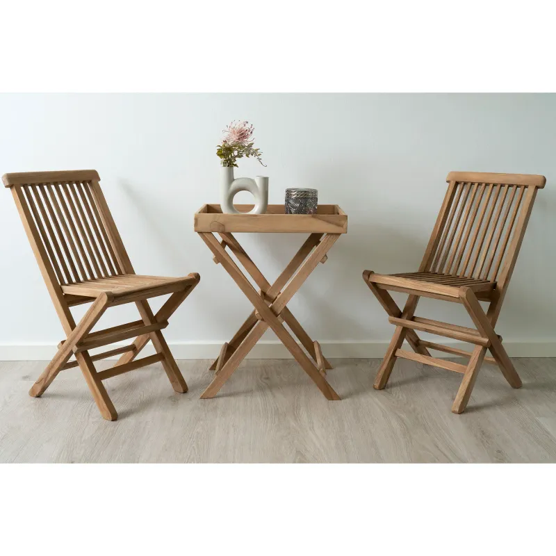 Ronda Tabletttisch Teakholz Natur Klappbar 29x39x49,5 cm