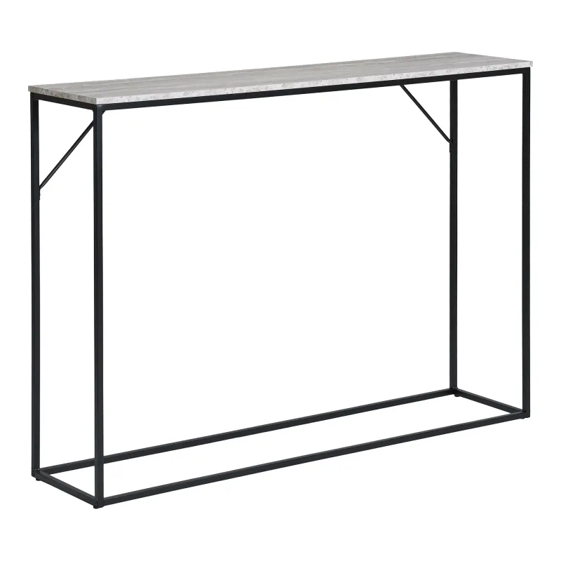 Vita Konsolentisch Travertinoptik Schwarz/Natur 110x26x80 cm Schlanker Vita Konsolentisch mit Travertinoptik-Platte. Modernes Design für Schweizer Flure und Wohnzimmer.