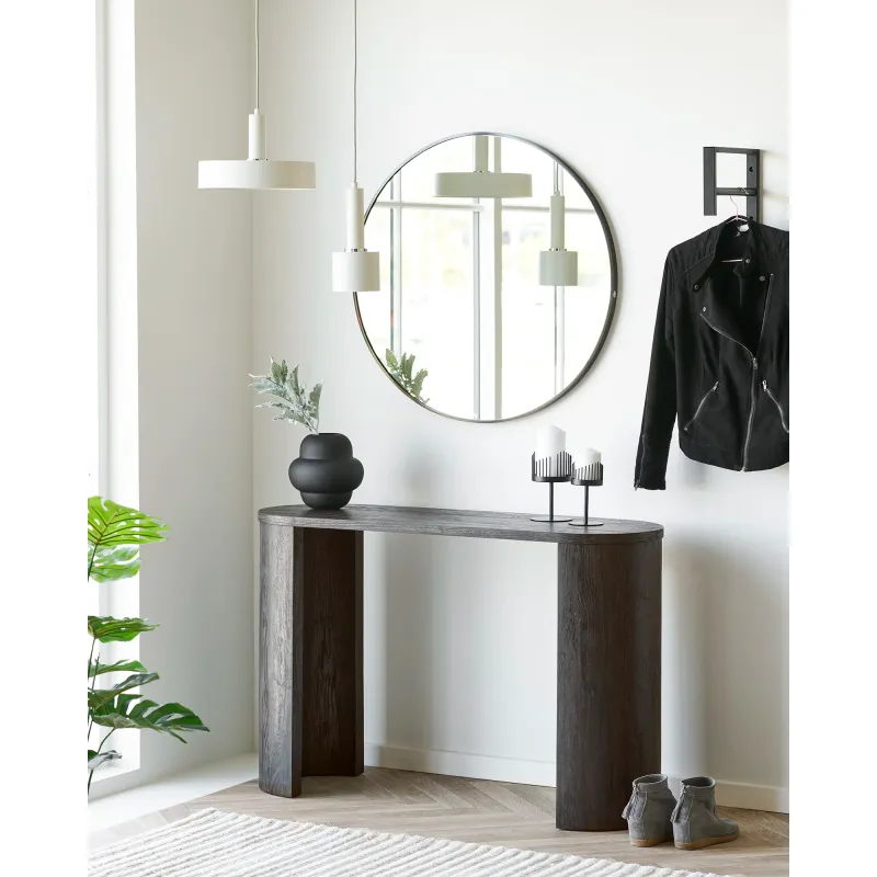 Bibione Konsolentisch Dunkelbraun Oval 38x114x75 cm