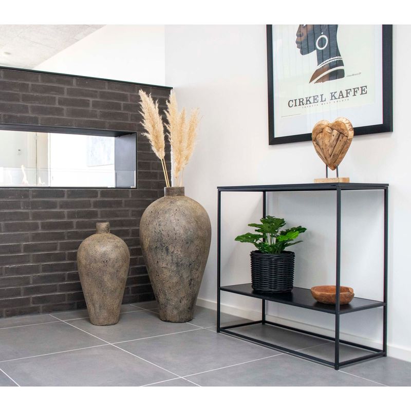 Vita Konsolentisch Schwarz 2 Ablagen 80x36x80 cm