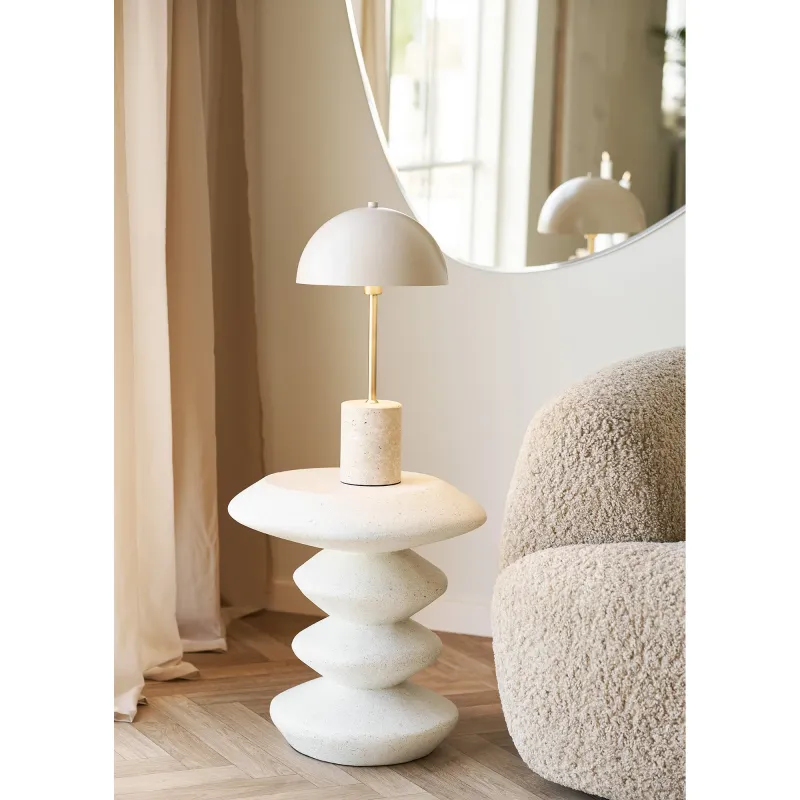 Blackburn Beistelltisch Fiberclay Weiss Organische Form 43x39x45 cm