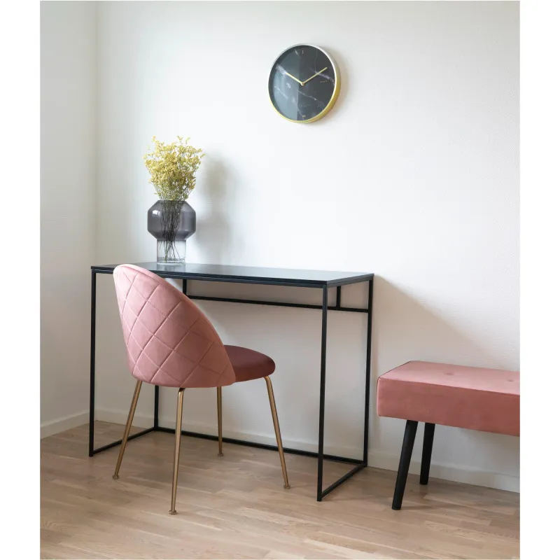 Vita Desk Schreibtisch Schwarz Metallgestell 100x45x75 cm