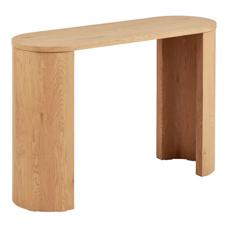 Bibione Konsolentisch Natur Oval 38x114x75 cm Heller Bibione Konsolentisch in Naturholzoptik mit ovaler Platte und breiten Beinen. Modernes Design für Schweizer Flure