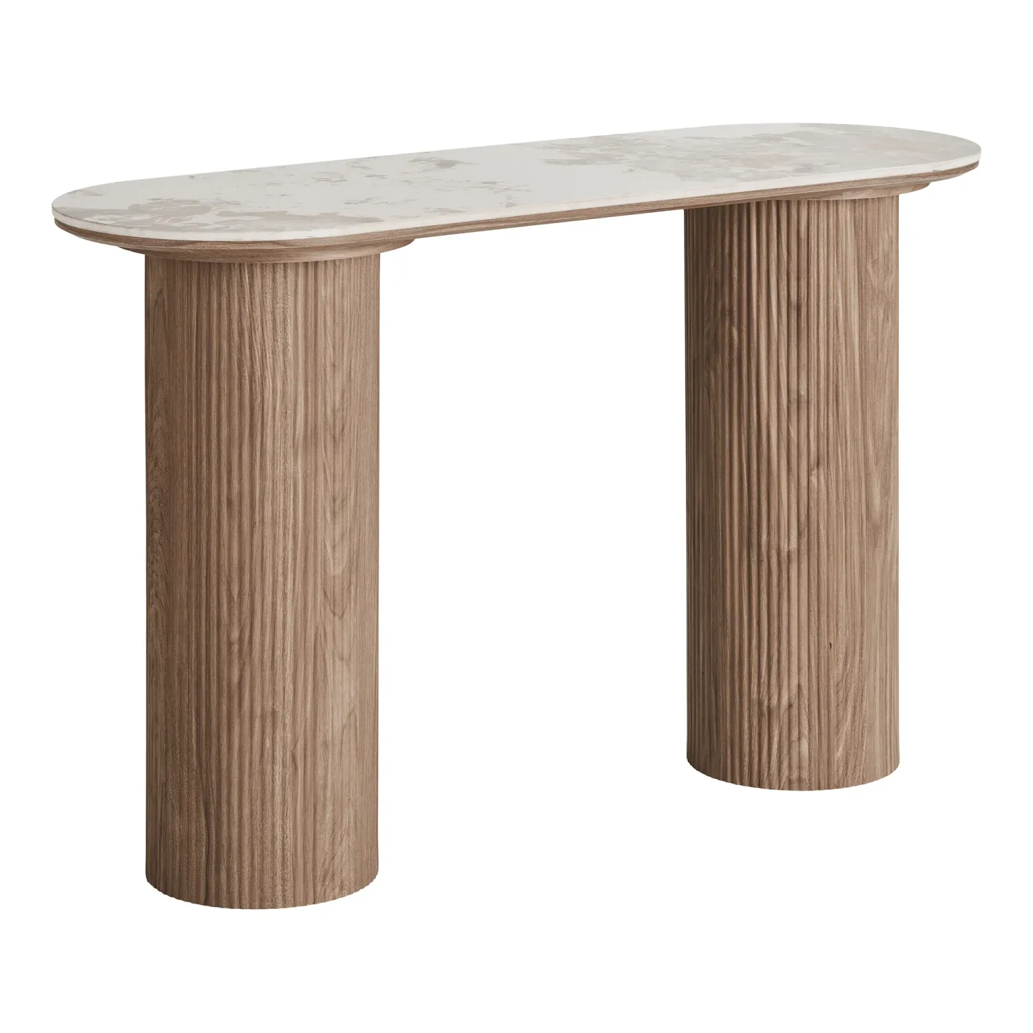 Weisser Konsolentisch Athen mit Keramikplatte. Modernes Design für Schweizer Flure und Wohnzimmer.
