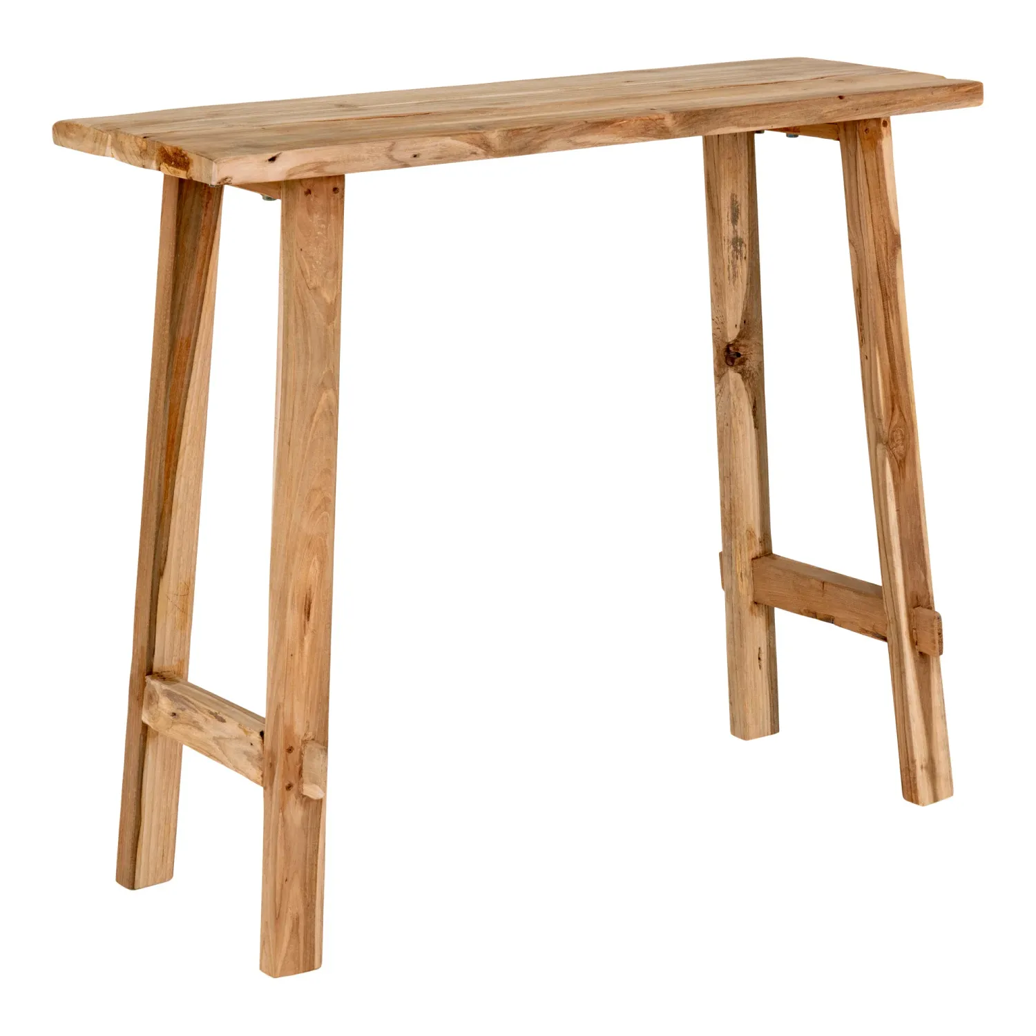 Girona Konsolentisch Teakholz Natur Recycelt 90x30x80 cm Heller Girona Konsolentisch aus recyceltem Teakholz, 90x30x80cm. Rustikales Design für Schweizer Heime.