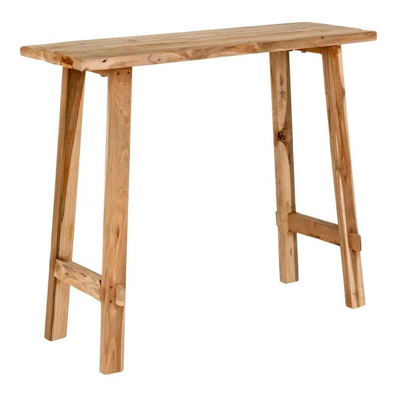 Girona Konsolentisch Teakholz Natur Recycelt 90x30x80 cm Heller Girona Konsolentisch aus recyceltem Teakholz, 90x30x80cm. Rustikales Design für Schweizer Heime.