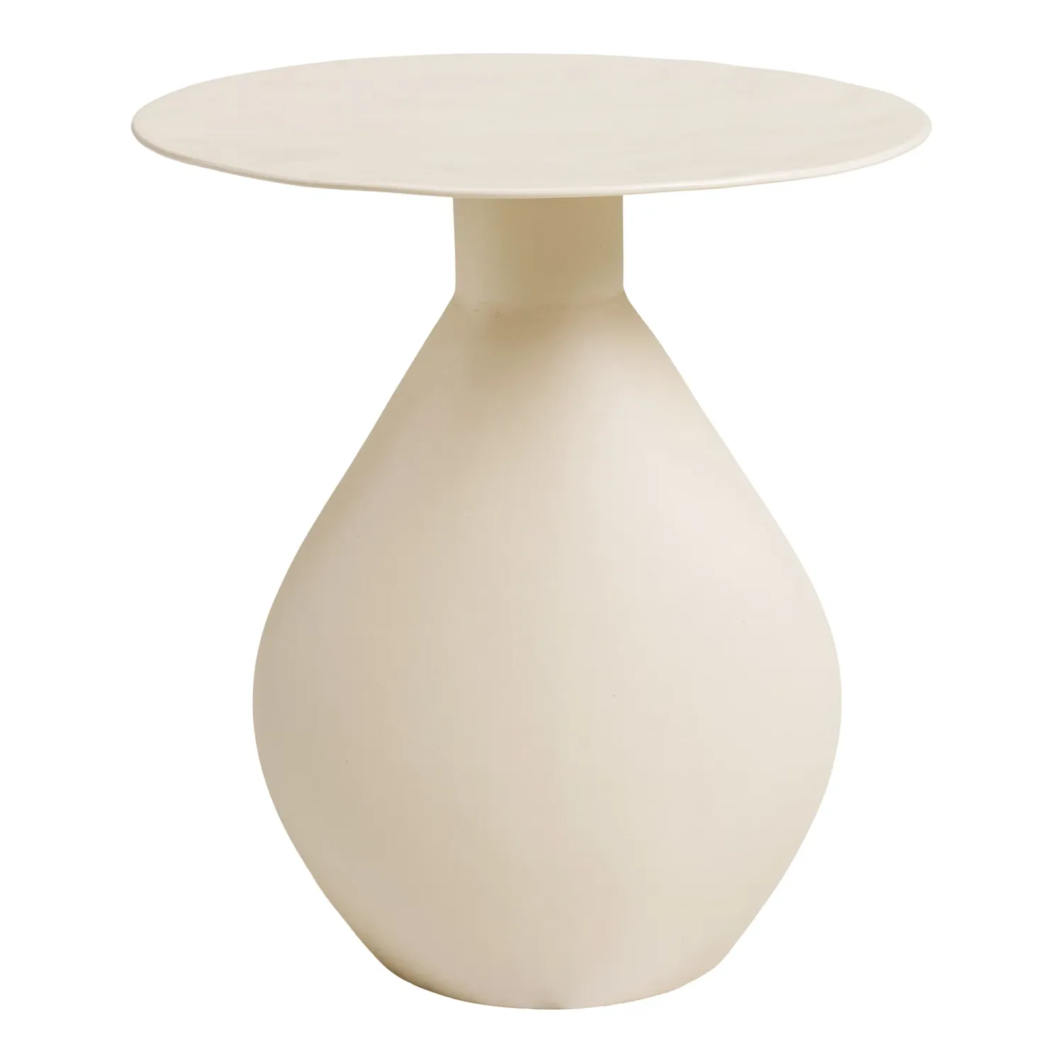 Calais Beistelltisch Metall/Emaille Cremeweiss Ø36x40 cm Cremeweisser Calais Beistelltisch aus Metall/Emaille, Ø36x40cm. Modernes Design für stilvolle Schweizer Wohnräume.