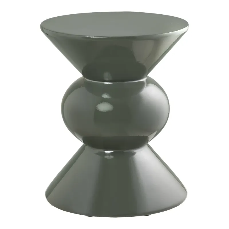Rosolina Beistelltisch Fiberglas Grün Sanduhrform Ø34x41 cm Grüner Rosolina Beistelltisch aus Fiberglas mit Sanduhrform, Ø34x41cm. Modernes Design für stilvolle Schweizer Wohnräume.