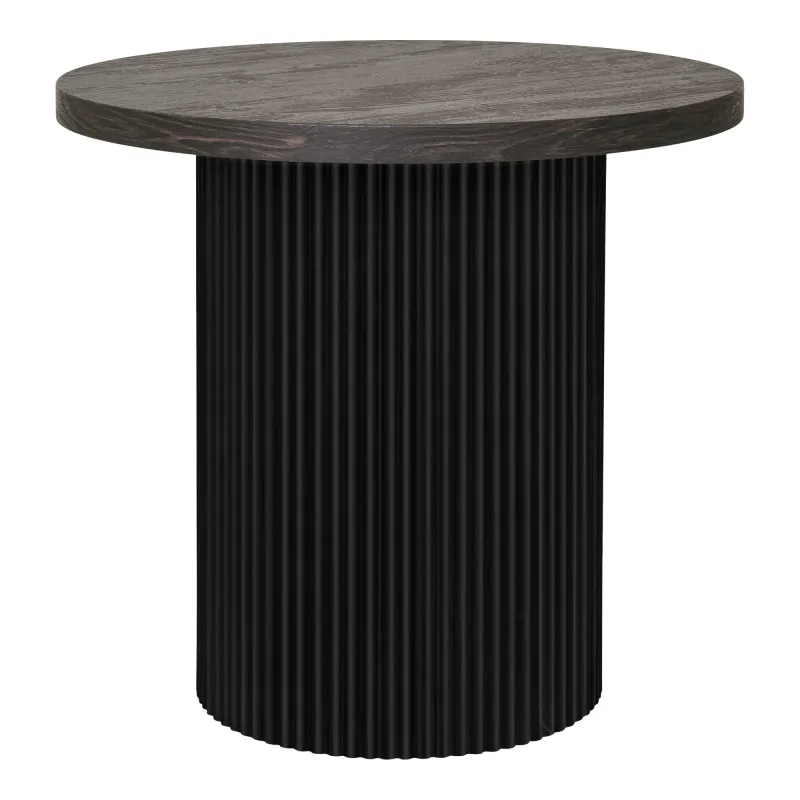 Boavista Beistelltisch Dunkelbraun Geriffelt Ø48x45 cm Runder Boavista Beistelltisch mit dunkelbrauner Platte und geriffeltem Sockel, Ø48x45cm. Modernes Design für Schweizer Heime
