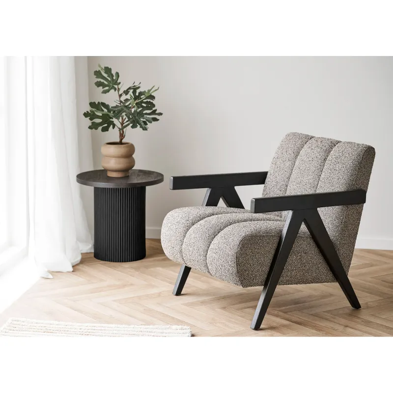 Boavista Beistelltisch Dunkelbraun Geriffelt Ø48x45 cm