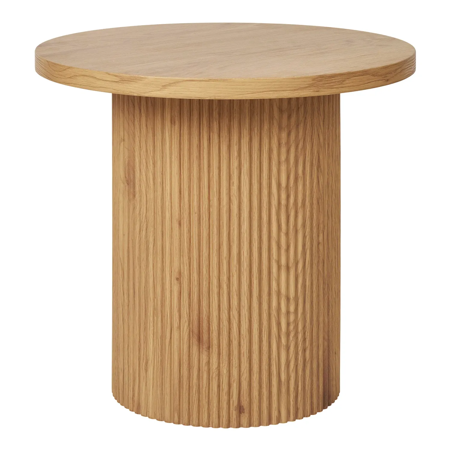 Boavista Beistelltisch Natur Geriffelt Ø48x45 cm Runder Boavista Beistelltisch in Naturholzoptik mit geriffeltem Sockel, Ø48x45cm. Modernes Design für Schweizer Heime.