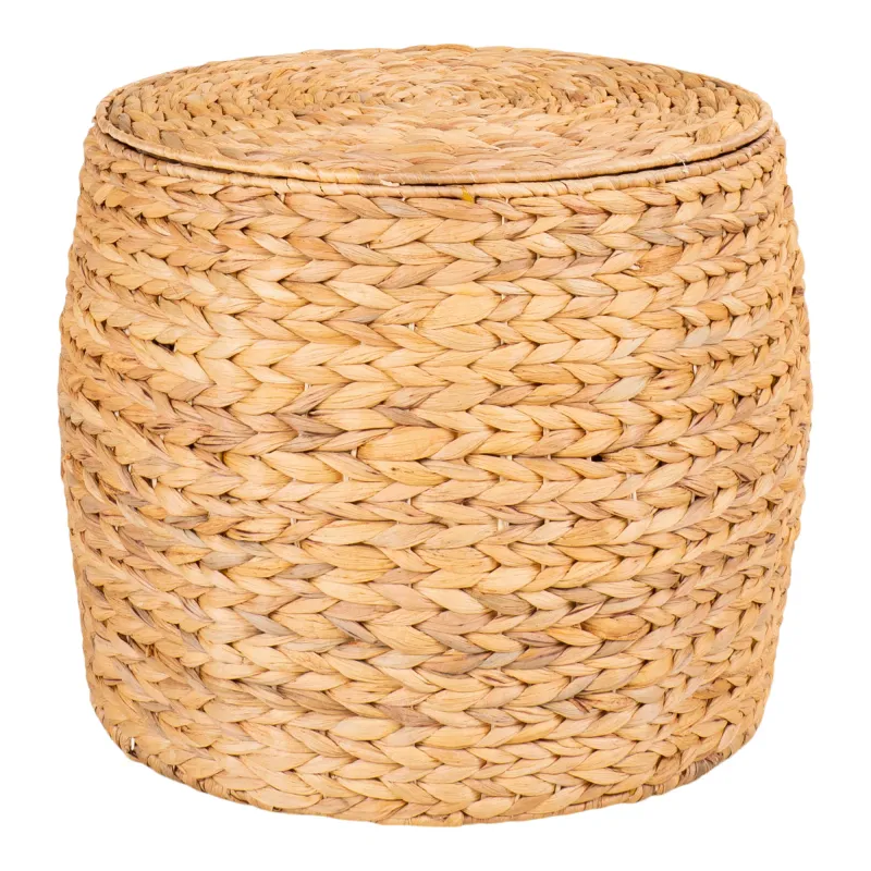 Delia Beistelltisch Stauraum Wasserhyazinthe Natur Ø43x34 cm Runder Delia Beistelltisch mit Stauraum, geflochtene Wasserhyazinthe, Ø43x34cm. Natur-Design für Schweizer Heime.