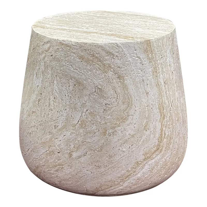 Bonn Beistelltisch Fiberglas Natur Travertin-Optik Ø47,5x41 cm Runder Bonn Beistelltisch aus Fiberglas in Natur mit Travertin-Optik, Ø47,5x41cm. Modernes Design für Schweizer Wohnräume.