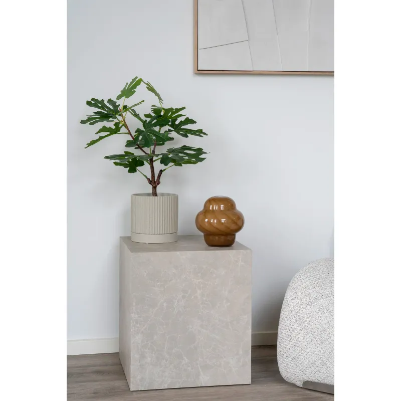 Beistelltisch Prag Marmoroptik Beige Kubisch 40x40x45 cm