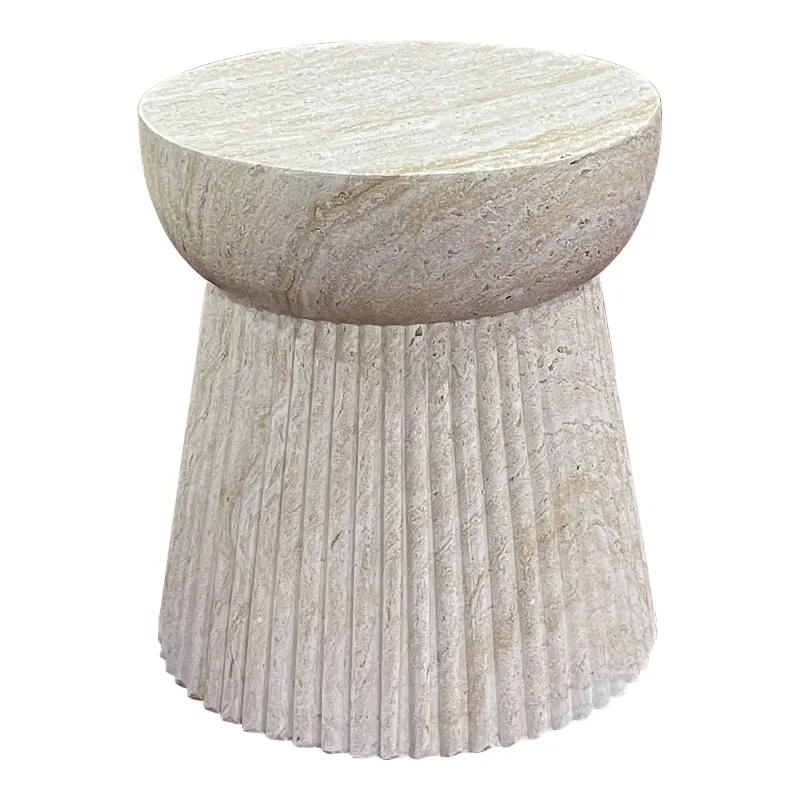 Bonn Beistelltisch Fiberglas Natur Geriffelt Ø37x43 cm Runder Bonn Beistelltisch aus Fiberglas in Natur mit geriffelter Struktur, Ø37x43cm. Modernes Design für Schweizer Wohnträume