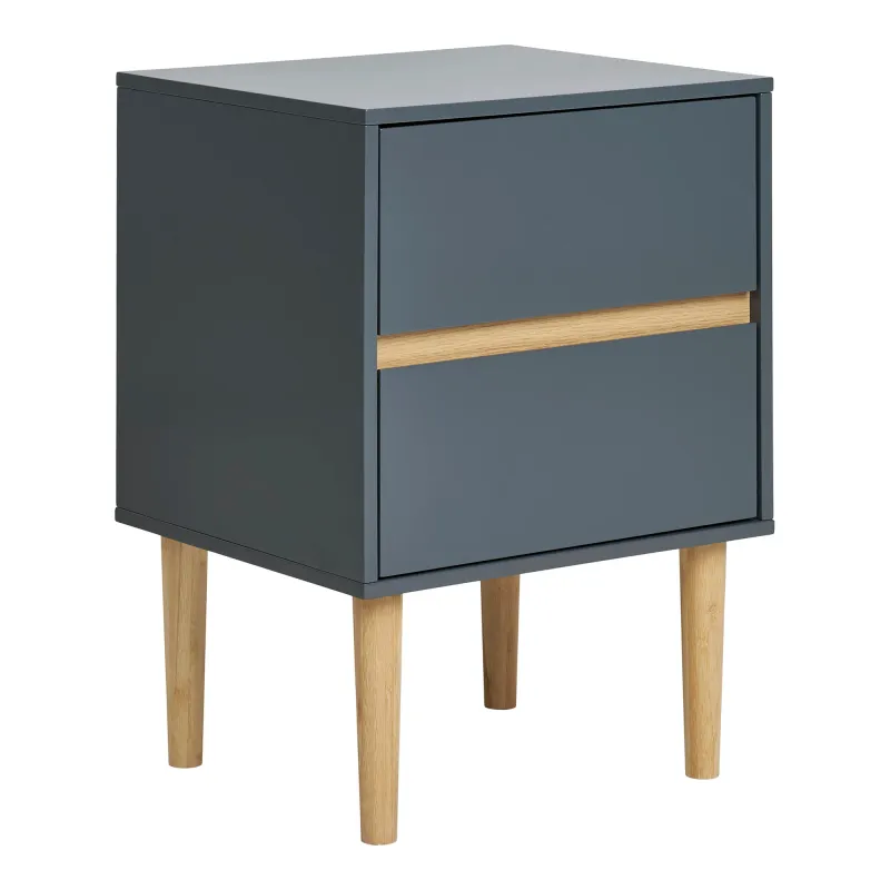 Bisley Beistelltisch Nachttisch Dunkelgrau 2 Schubladen 40x35x55 cm Dunkelgrauer Bisley Beistelltisch/Nachttisch, 2 Schubladen, Holzbeine, 40x35x55cm. Modern für Schweizer Heime.