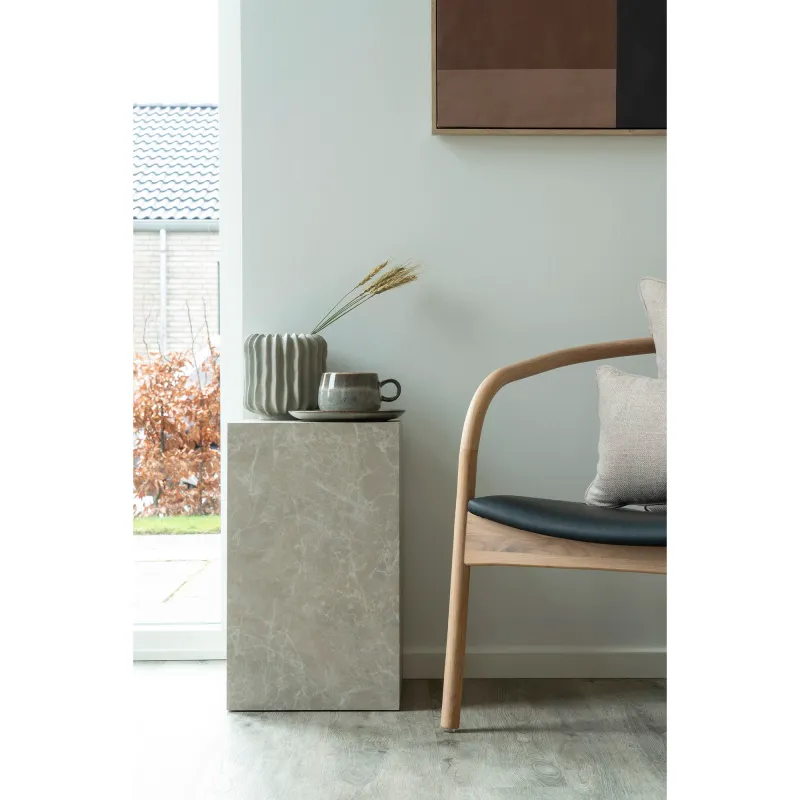 Beistelltisch Prag Marmoroptik Beige Kubisch 30x30x50 cm