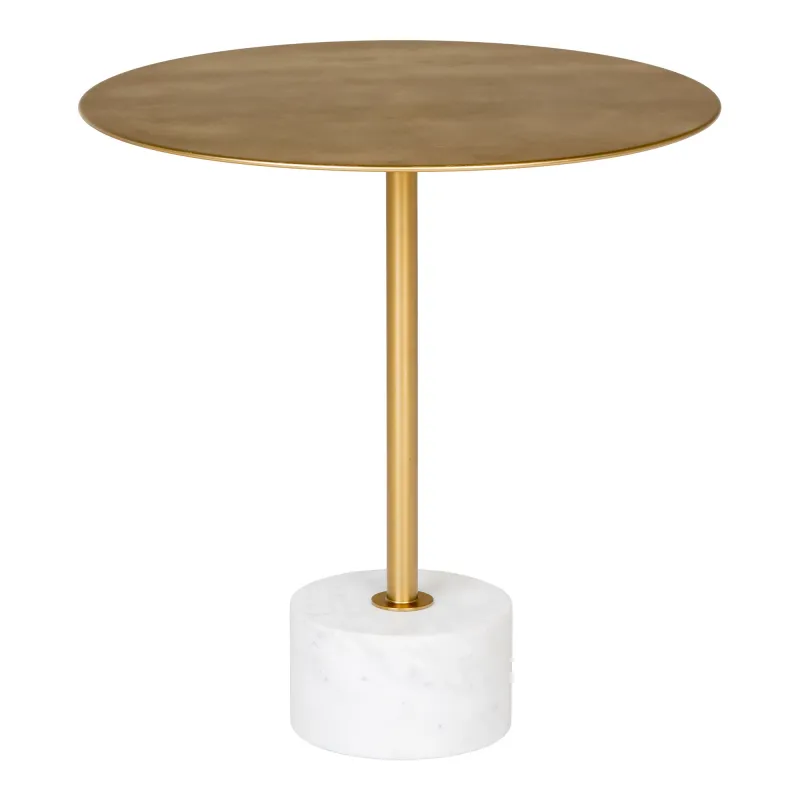 Lecco Beistelltisch Messing/Marmor Ø51x52 cm Lecco Beistelltisch: Messingplatte, weisser Marmorfuss, Ø51x52cm. Modernes Design für Schweizer Wohnräume.
