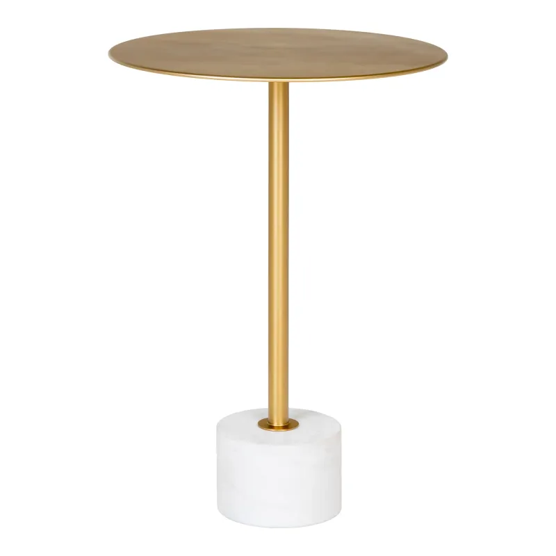 Lecco Beistelltisch Messing/Marmor Ø41x58 cm Lecco Beistelltisch: Messingplatte, weisser Marmorfuss, Ø41x58cm. Modernes Design für Schweizer Wohnräume.