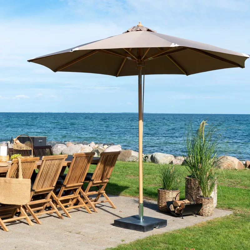 Austin Sonnenschirm Neigbar Holzstange Sand Ø300 cm Luxus