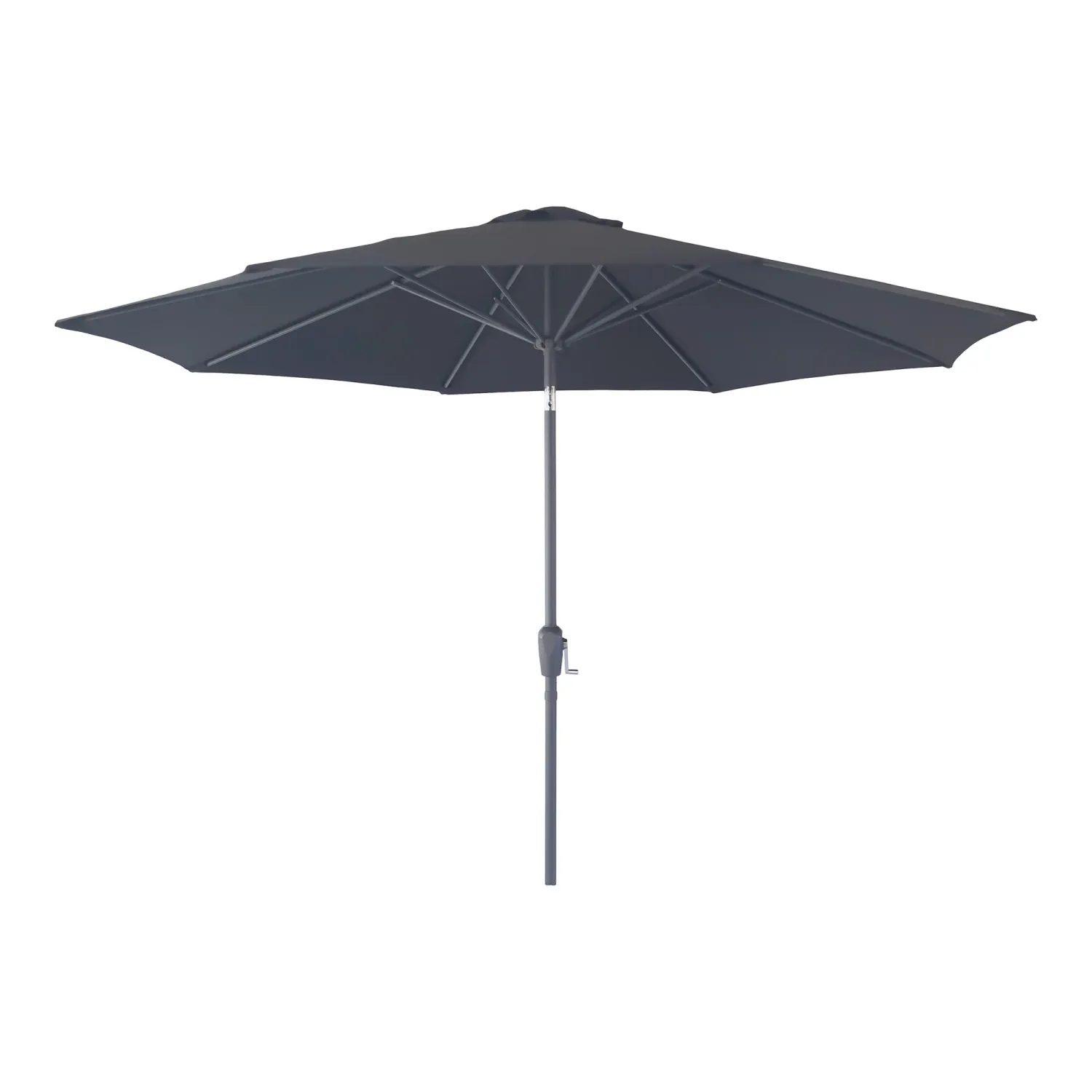 Houston Sonnenschirm, ø300cm, schwarz, Kurbel, neigbar, Metallstange. Ideal für Schweizer Gärten.
