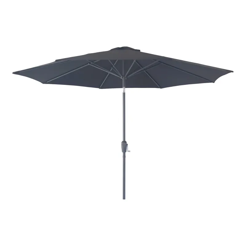 Houston Sonnenschirm, ø300cm, schwarz, Kurbel, neigbar, Metallstange. Ideal für Schweizer Gärten.