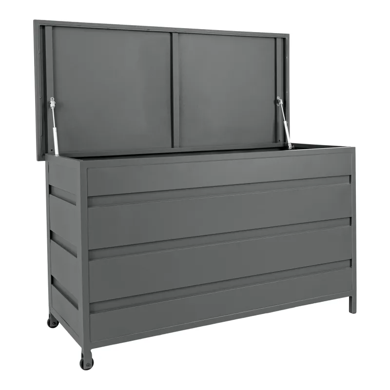 Cassis Garten-Kissenbox Aluminium Grau Gross 650L 160x82x85 cm