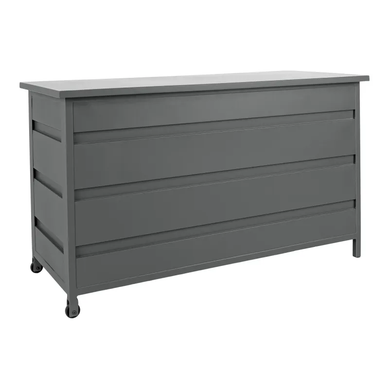 Grosse Cassis Kissenbox, grau, Aluminium, 160x82x85cm, 650L. Praktisch für Schweizer Gärten.