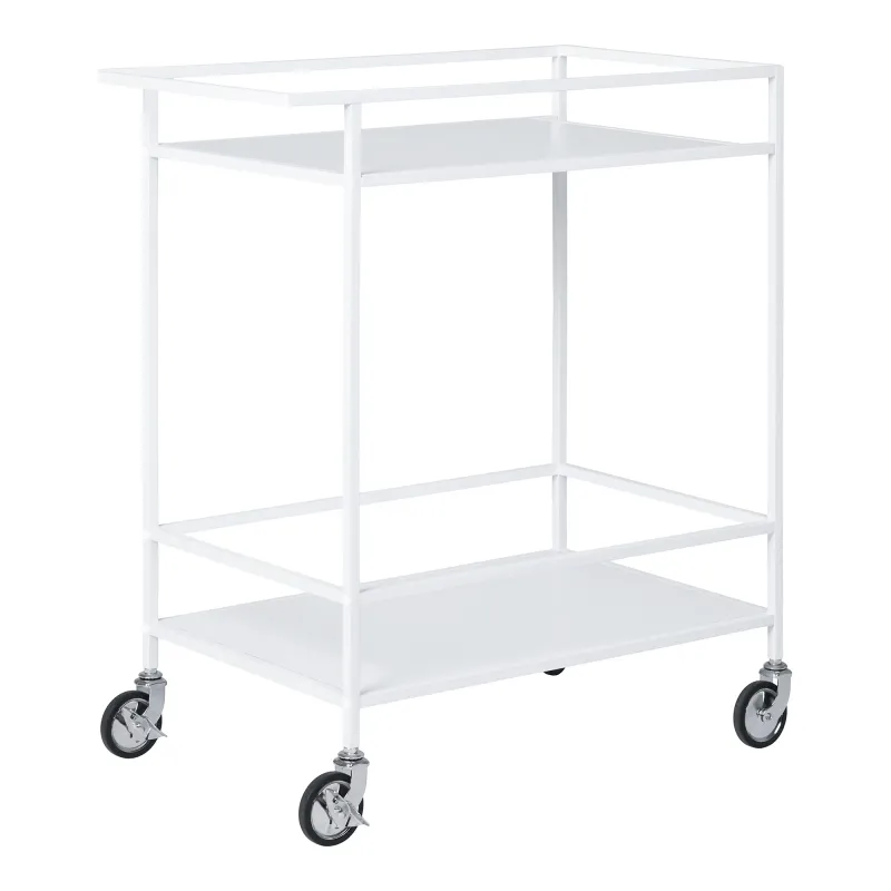 Vita Bar Trolley Servierwagen Weiss 2 Ablagen 68x40x79 cm Weisser Vita Bar Trolley aus Stahl mit 2 Ablagen und Rollen, 68x40x79cm. Praktisch für Schweizer Haushalte.