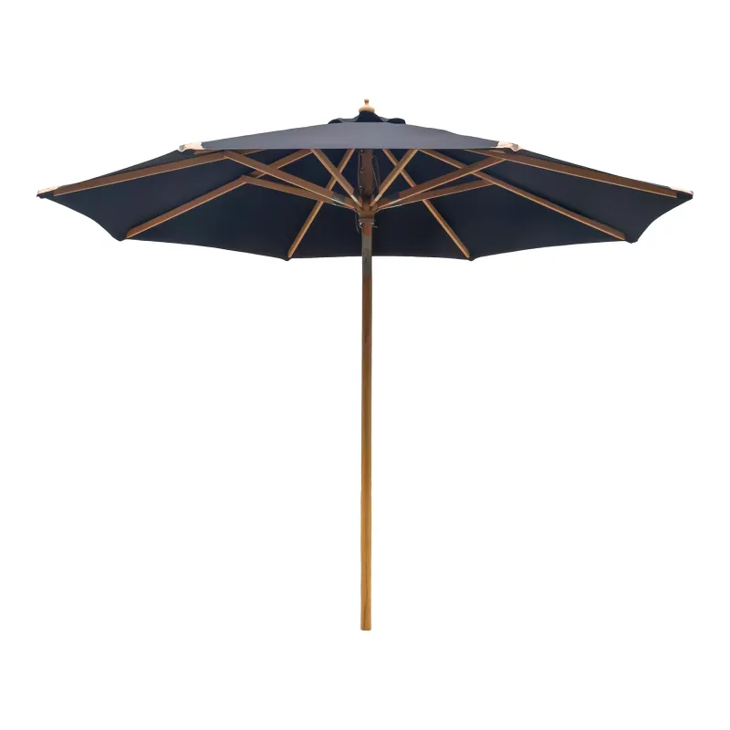 Austin Sonnenschirm, ø300cm, schwarz, Holzstange, neigbar, UV30+. Luxus für Schweizer Gärten.