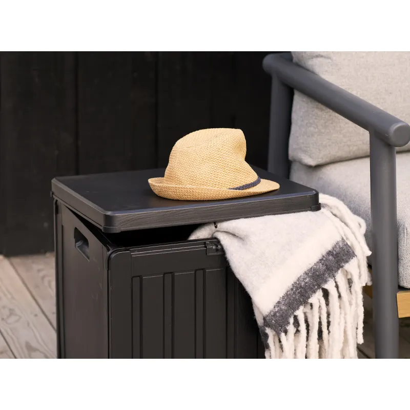 Sobra Kissenbox Garten Kunststoff Schwarz 76L 42,8x42,8x46,4 cm