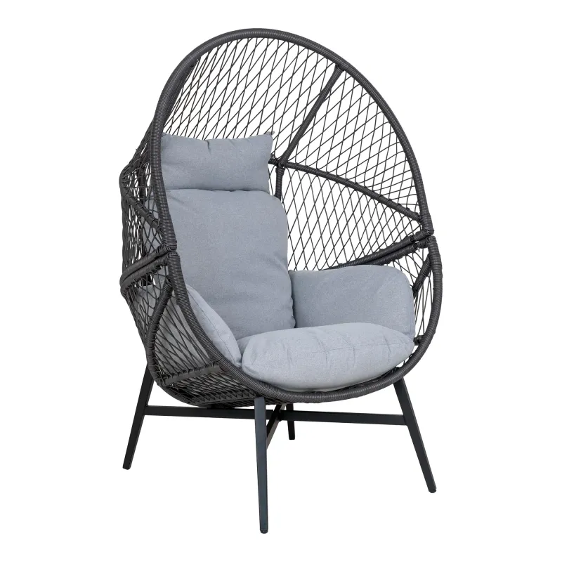 Rosario Rattan Lounge-Sessel Polyrattan Schwarz Inkl. Kissen Rosario Rattan Lounge-Sessel, schwarz, Stahlgestell, inkl. Kissen. Komfortabel für Schweizer Aussenbereiche.