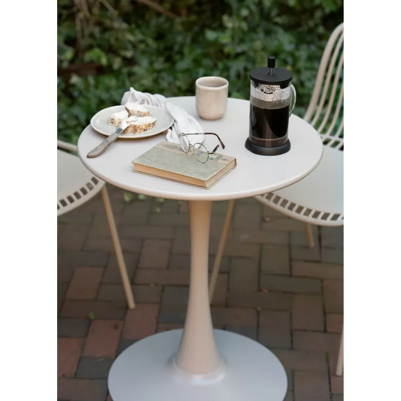 Meira Bistro-Tisch Stahl Taupe Ø60x72 cm