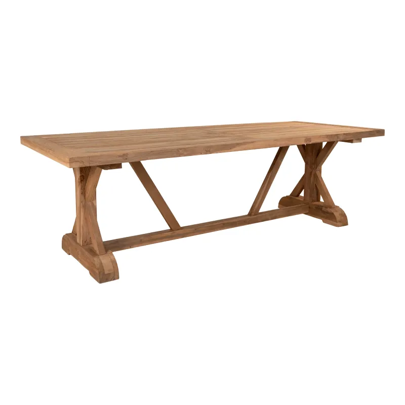 Volos Esstisch Teakholz Natur Handgefertigt 100x240x75 cm Volos Esstisch, Teakholz, natur, 100x240x75cm. Handgefertigtes Unikat für Schweizer Gärten.