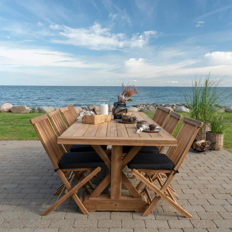 Volos Esstisch Teakholz Natur Handgefertigt 100x240x75 cm